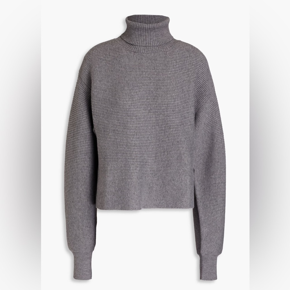 GOOD AMERICAN Forever cropped ribbed-knit turtleneck sweater